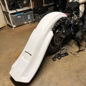 White custom baggers bags and rear fender
